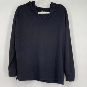 Women's Loft Hooded Knit Black Knit Top M